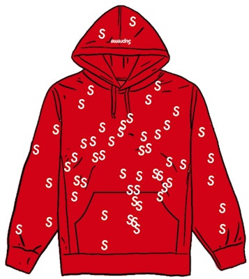 Buy Supreme Embroidered S Hooded Sweatshirt Red Novelship