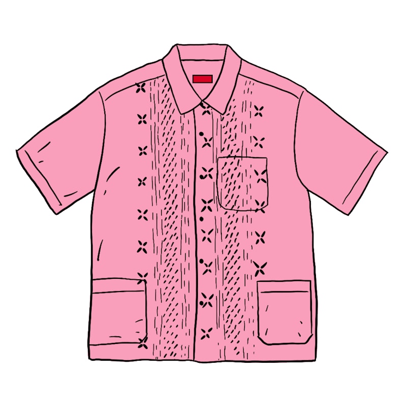 Supreme Embroidered S/S Shirt Dusty Pink