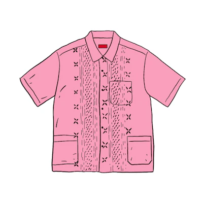 Supreme Embroidered S/S Shirt Dusty Pink