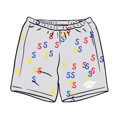 Supreme Embroidered S Sweatshort Ash Grey