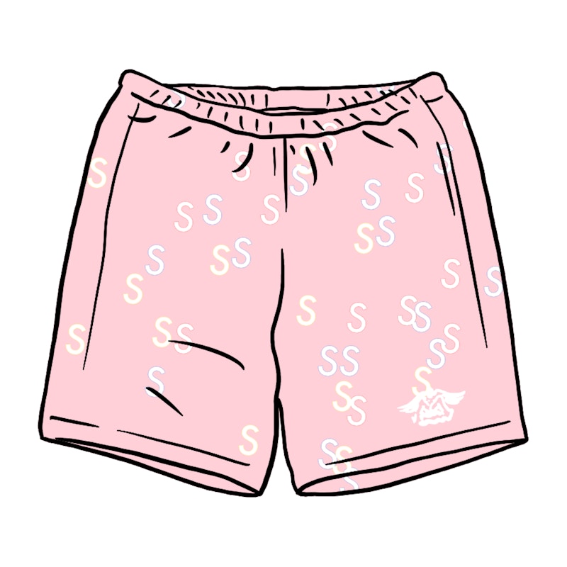 Supreme Embroidered S Sweatshort Light Pink