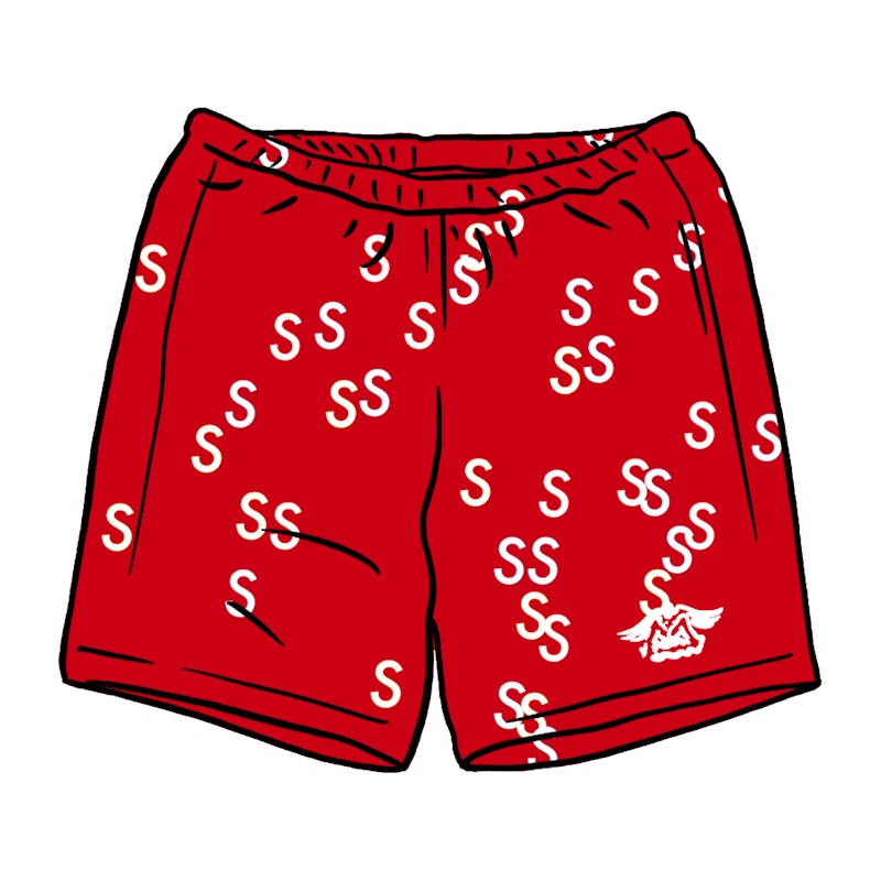 Buy 슈프림 레드 자수 S 로고 스웨트쇼츠 
