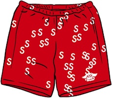 Supreme Embroidered S Sweatshort Red