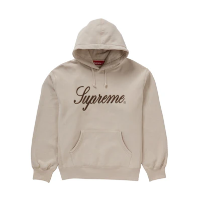Supreme Embroidered Script Hooded Sweatshirt Natural