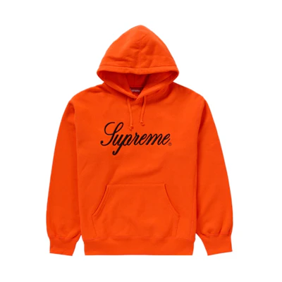 Supreme Embroidered Script Hooded Sweatshirt Orange