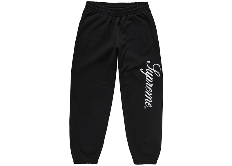 Supreme Embroidered Script Sweatpant Black
