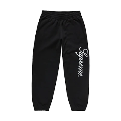 Supreme Embroidered Script Sweatpant Black
