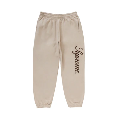 Supreme Embroidered Script Sweatpant Natural