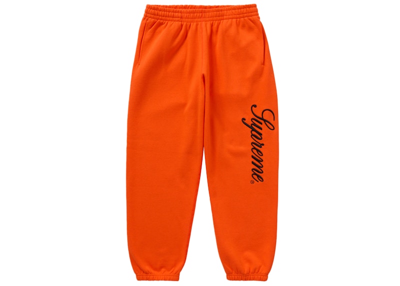 Supreme Embroidered Script Sweatpant Orange