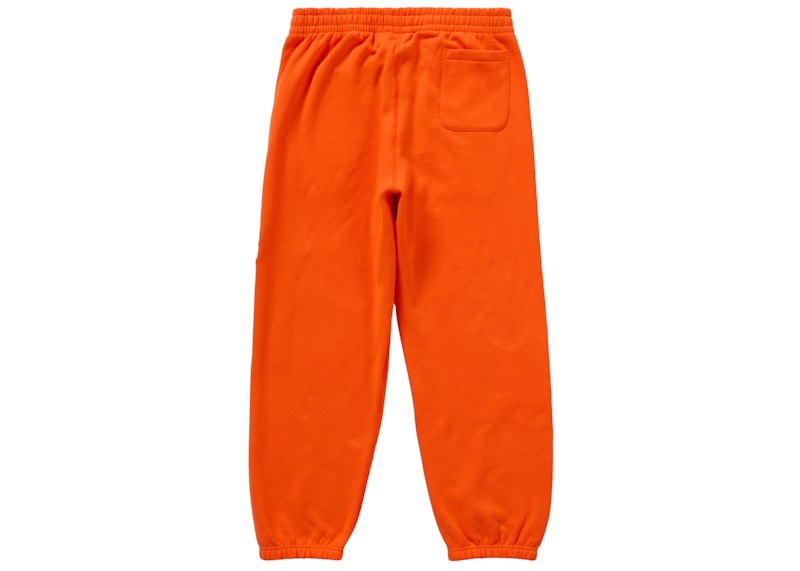 Order 슈프림 자수 스크립트 스웻팬츠 오렌지