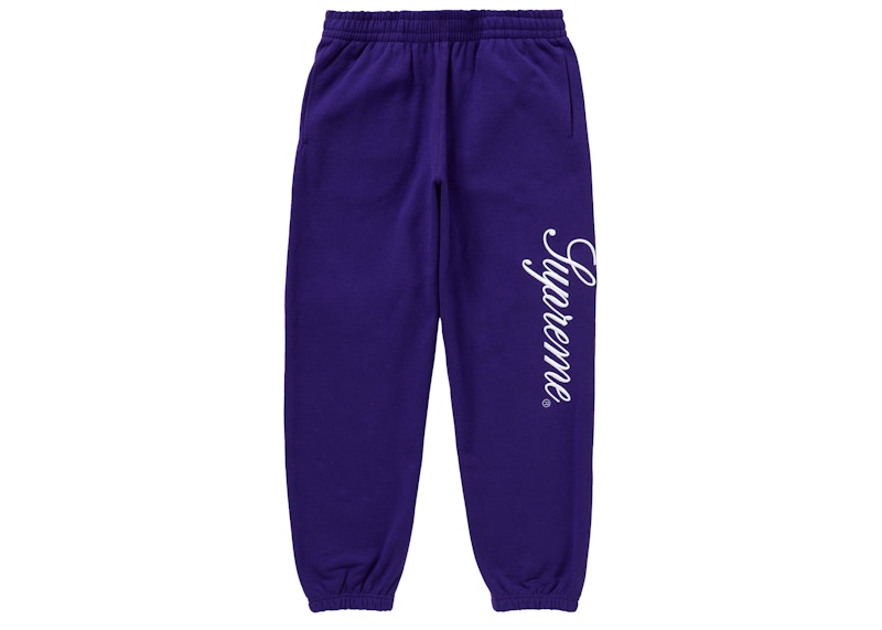 Supreme Embroidered Script Sweatpant Purple