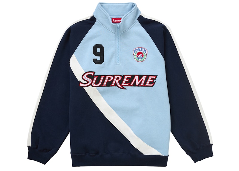 Supreme Equipe Half Zip Sweatshirt Light Blue