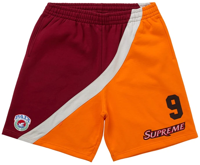 supreme-equipe-sweatshort-dark-orange