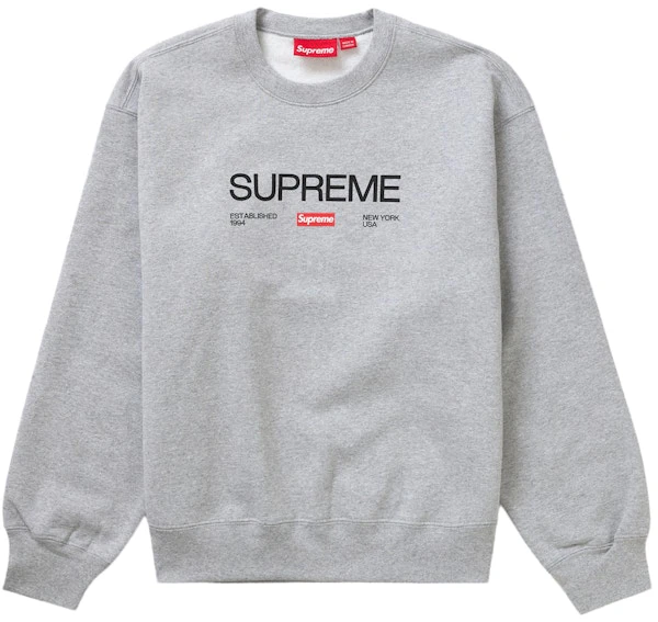 supreme-established-crewneck-heather-grey