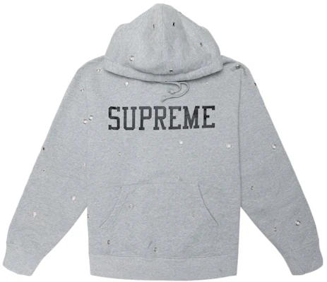 Supreme Eyelet Hoodie Abu-Abu Heather Buy Supreme Eyelet Hoodie Abu-Abu Heather