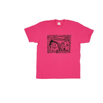 Supreme Faces Tee Dark Pink