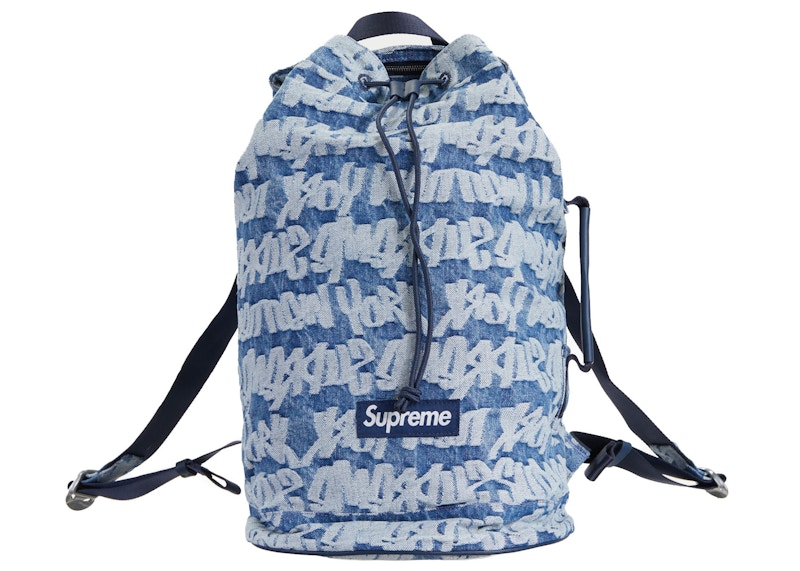 Buy Ransel Denim Jacquard Biru Supreme Fat Tip
