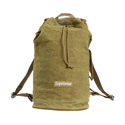 Supreme Fat Tip Jacquard Denim Backpack Olive