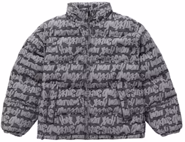 Supreme Fat Tip Jacquard Denim Puffer Jacket Black