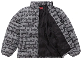 Order Supreme Fat Tip Jacquard Denim Puffer Jacket Black