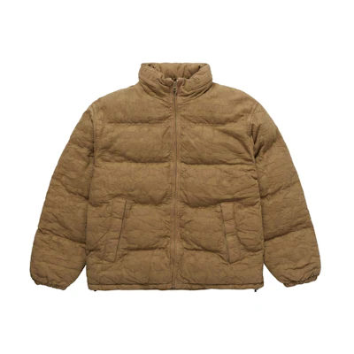 Supreme Fat Tip Jacquard Denim Puffer Jacket Olive