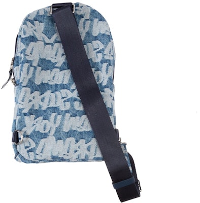 Supreme Fat Tip Jacquard Denim Sling Bag Blue Order Supreme Fat Tip Jacquard Denim Sling Bag Blue