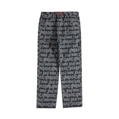 Supreme Fat Tip Jacquard Regular Jean Black