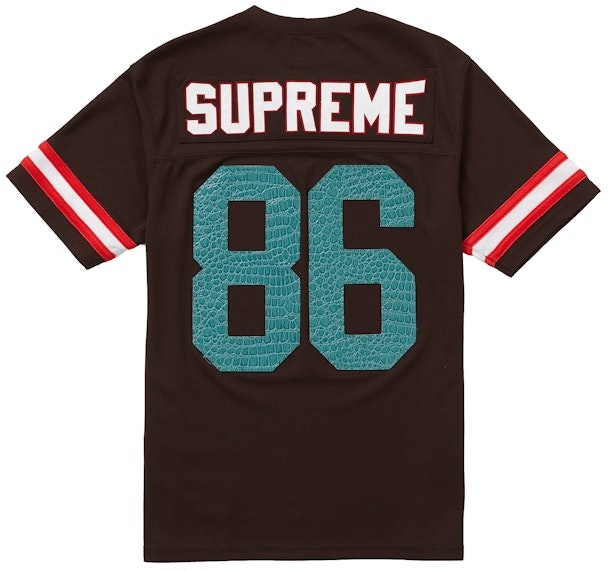 supreme-faux-croc-football-jersey-brown