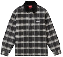 Supreme Faux Fur Collar Flannel Shirt Black Supreme Faux Fur Collar Flannel Shirt Black