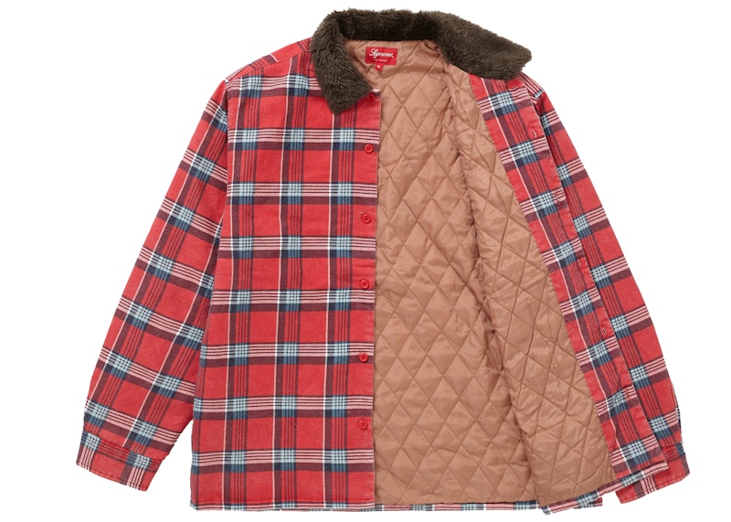 Order シュプリーム フェイクファー フランネルシャツ (赤)
