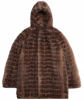 Supreme Faux Fur Hooded Coat Brown Supreme Faux Fur Hooded Coat Brown