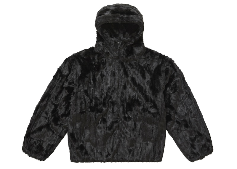 Supreme Faux Fur Hooded Jacket Black