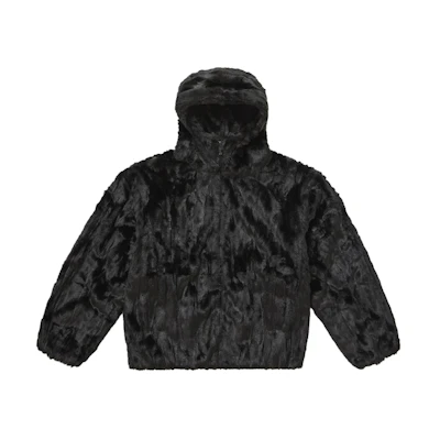 Supreme Faux Fur Hooded Jacket Black