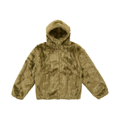 Supreme Faux Fur Hooded Jacket Olive