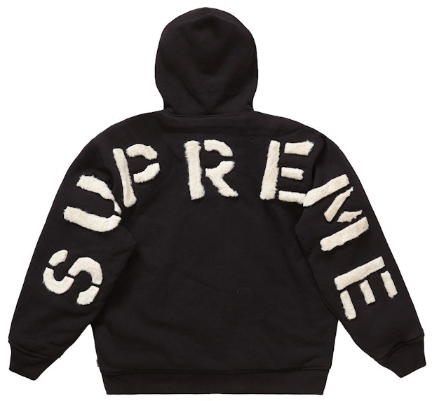 Buy Supreme Faux Fur Lined Zip Up Hooded Sweatshirt Black Novelship