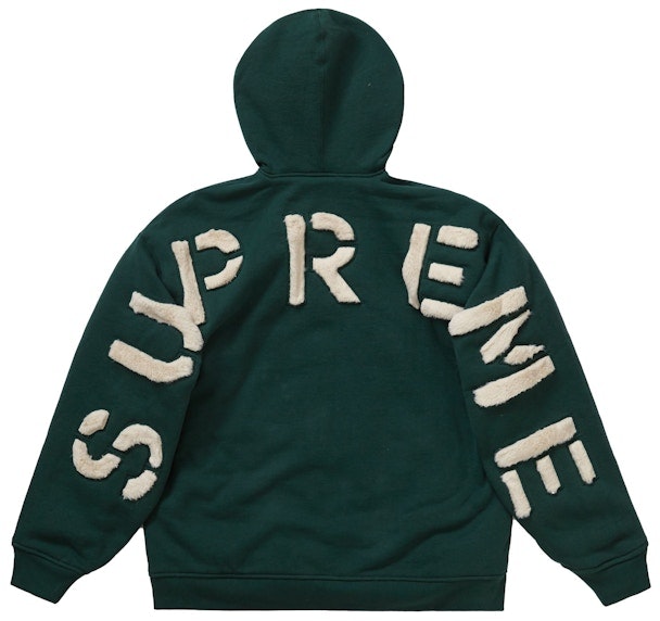supreme-faux-fur-lined-zip-up-hooded-sweatshirt-dark-green