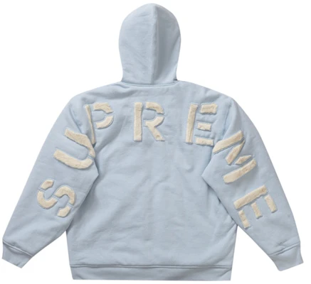Supreme Hoodie Bulu Imitasi Ber-Resleting Biru Muda Buy Supreme Hoodie Bulu Imitasi Ber-Resleting Biru Muda
