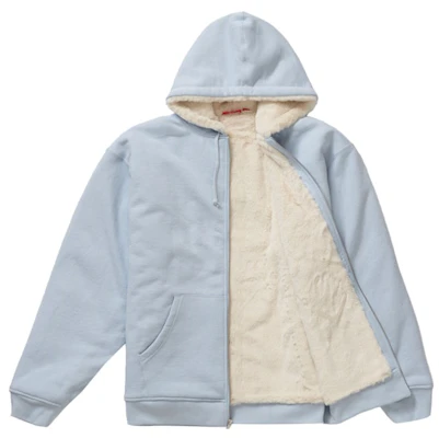 Supreme Hoodie Bulu Imitasi Ber-Resleting Biru Muda Order Supreme Hoodie Bulu Imitasi Ber-Resleting Biru Muda