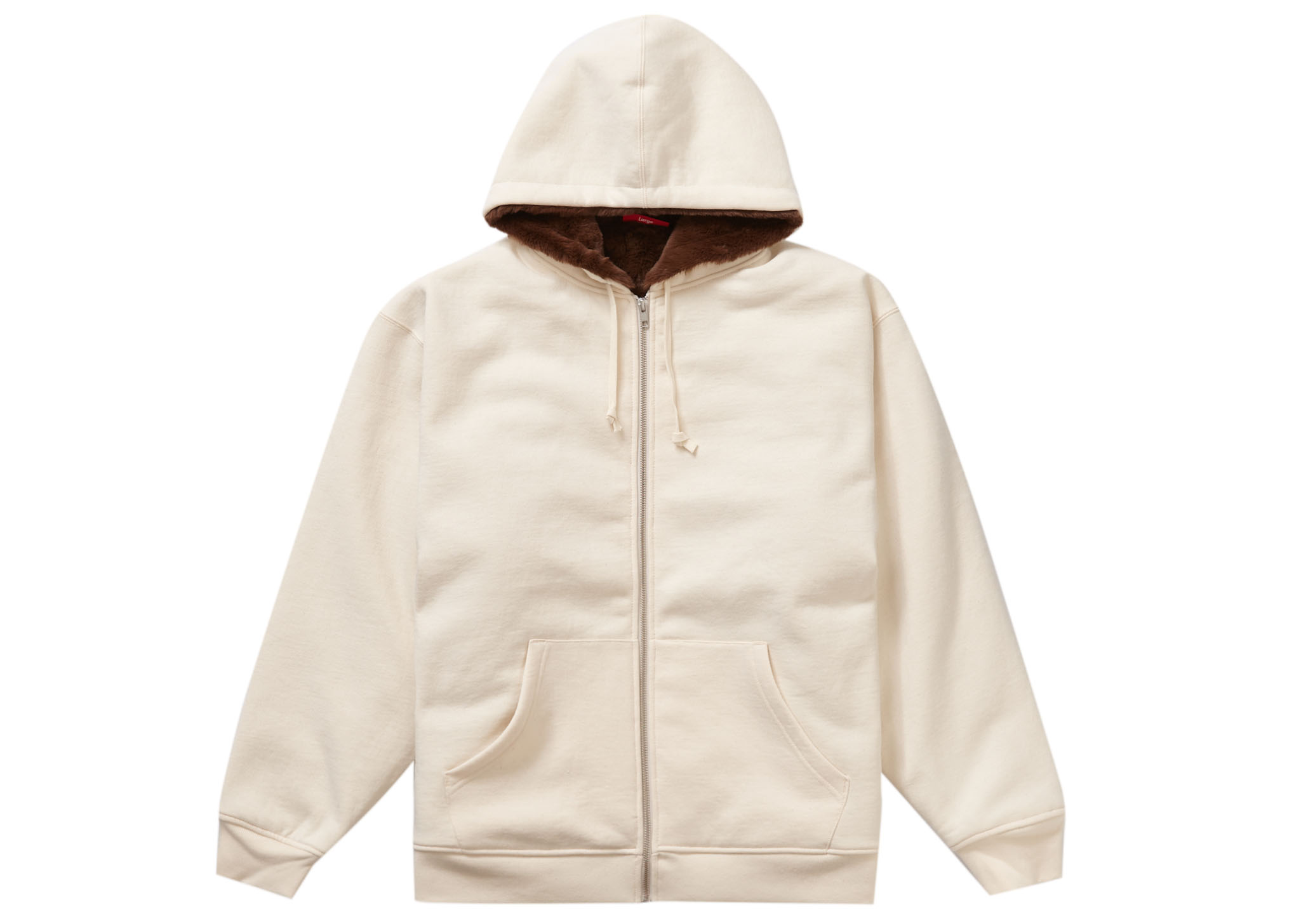 新品超特価faux fur lined zip up hooded sweatshirt トップス