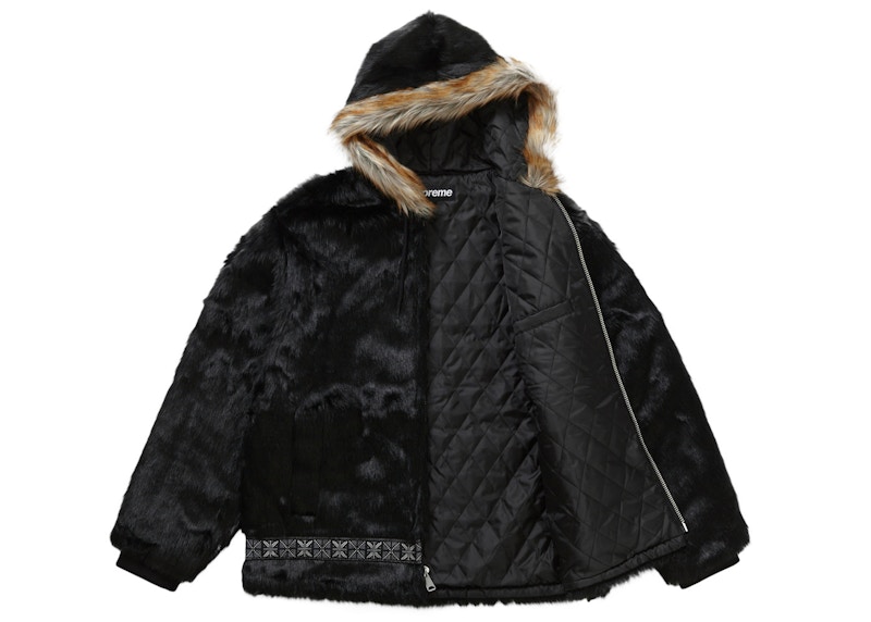 Order 슈프림 페이크 퍼 파카 블랙  (Supreme Fake Fur Parka Black) 
