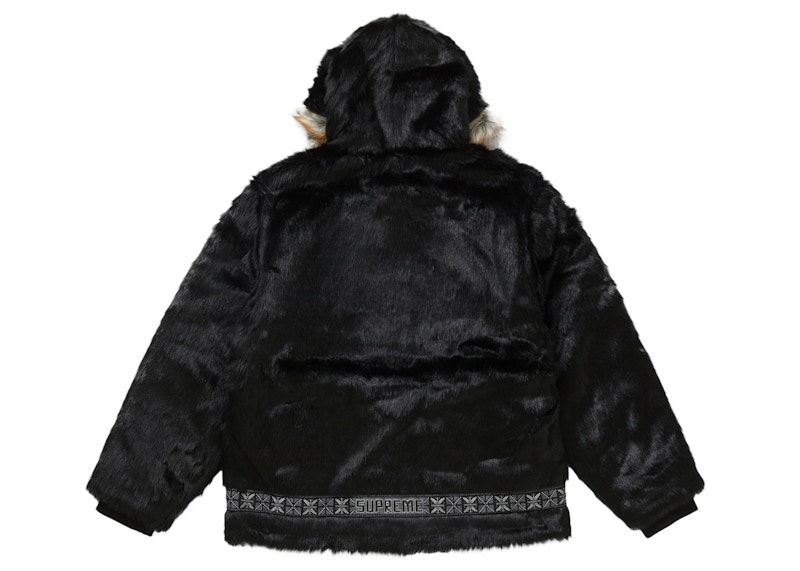 Lookbook 슈프림 페이크 퍼 파카 블랙  (Supreme Fake Fur Parka Black) 
