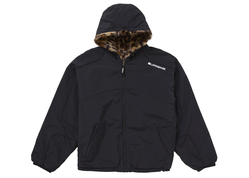 Supreme Faux Fur Reversible Hooded Track Jacket Black