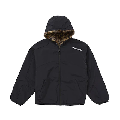 Supreme Faux Fur Reversible Hooded Track Jacket Black