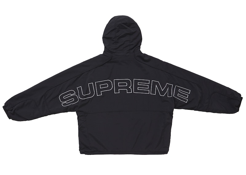 Order Supreme 人造毛皮可翻轉連帽運動夾克 黑色