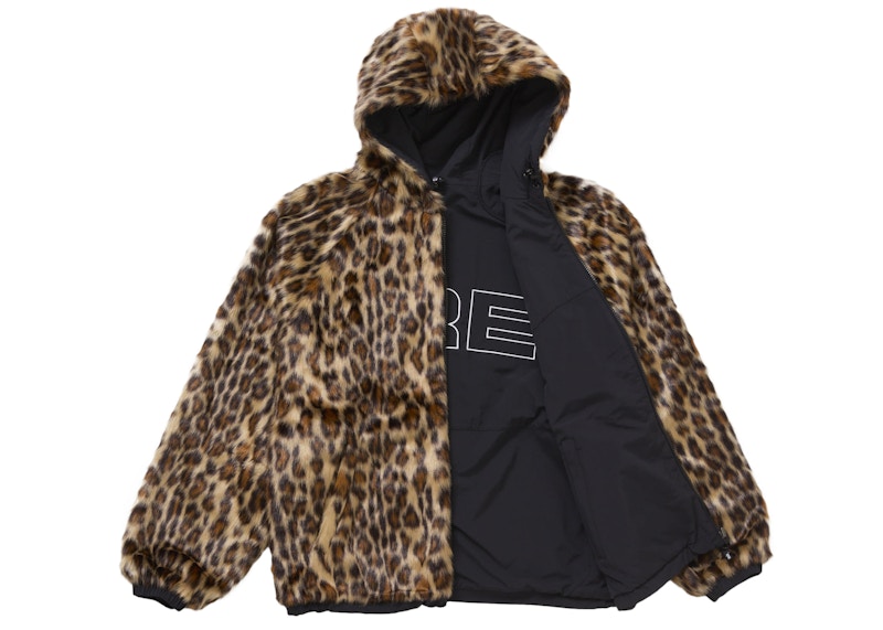 Shop Supreme 人造毛皮可翻轉連帽運動夾克 黑色