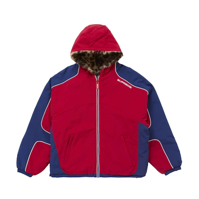 Supreme Faux Fur Reversible Hooded Track Jacket Red