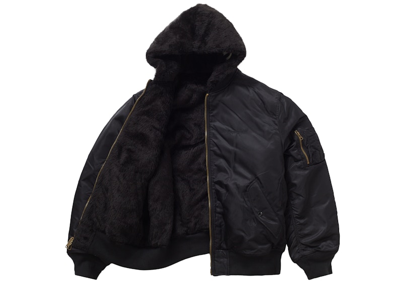 Supreme Faux Fur Reversible MA-1 Black 圖 2
