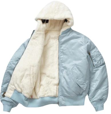 Supreme蓝色毛绒可翻转MA-1夹克 Order Supreme蓝色毛绒可翻转MA-1夹克