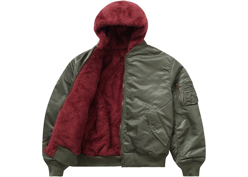 Supreme Faux Fur Reversible MA-1 Olive 圖 2