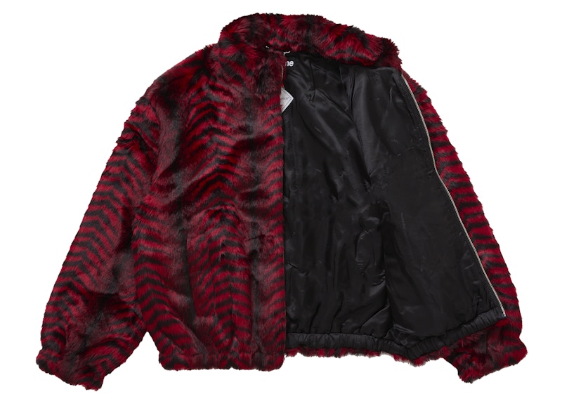 Supreme Faux Fur WINDSTOPPER Bomber Jacket Red 圖 2